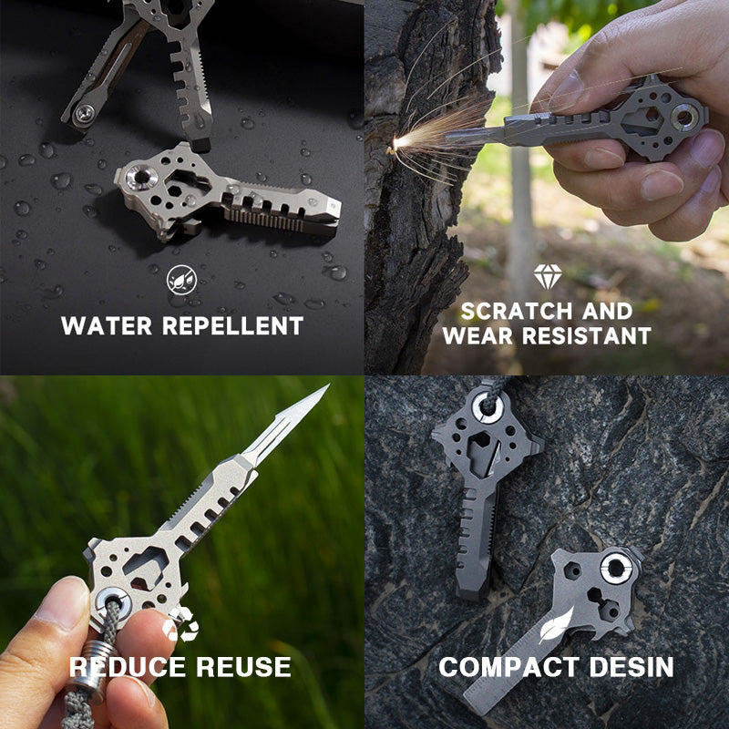Keymaster Titanium 12-in-1 EDC Multi-Tool - Compact Versatile Design