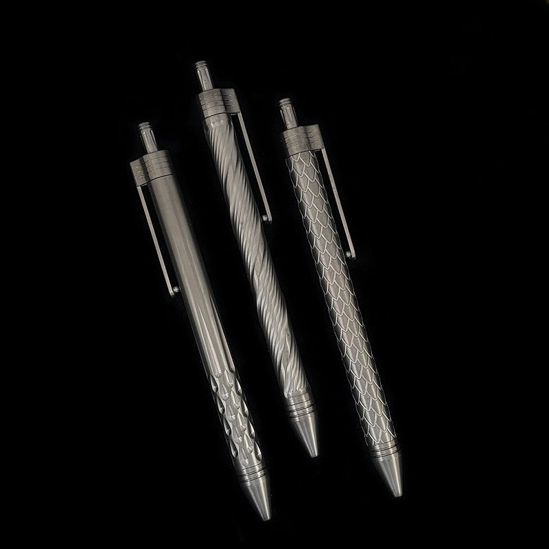 Titanium Pen – CNC Engraved Titanium / Zirconium / Damascus Steel Writing Pen