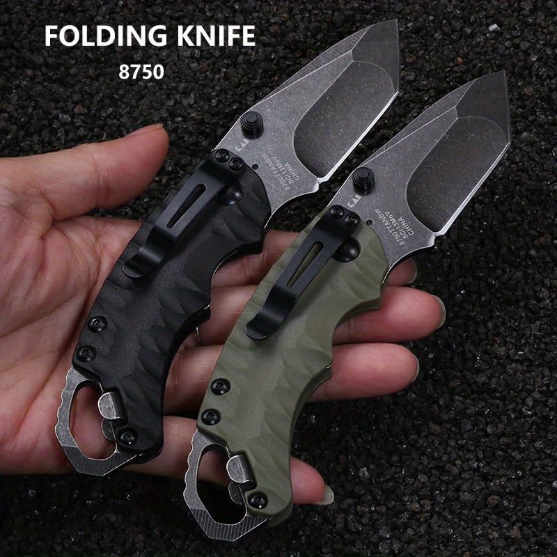 Kershaw 8750 Folding Pocket Knife - 8Cr13MoV Tanto Blade with Dual Thumbstuds EDC
