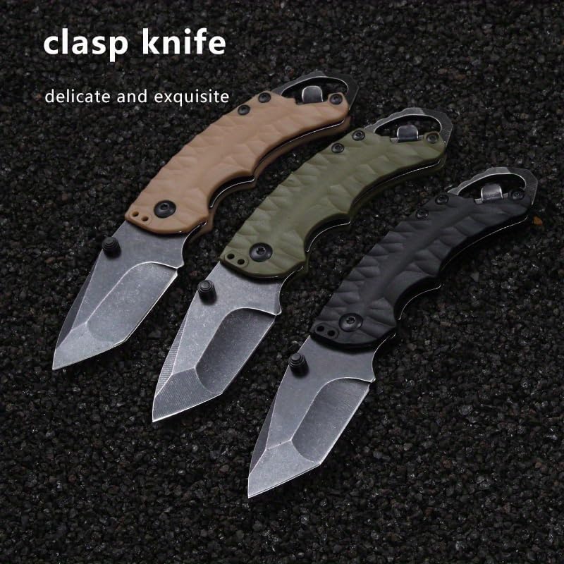 Kershaw 8750 Folding Pocket Knife - 8Cr13MoV Tanto Blade with Dual Thumbstuds EDC
