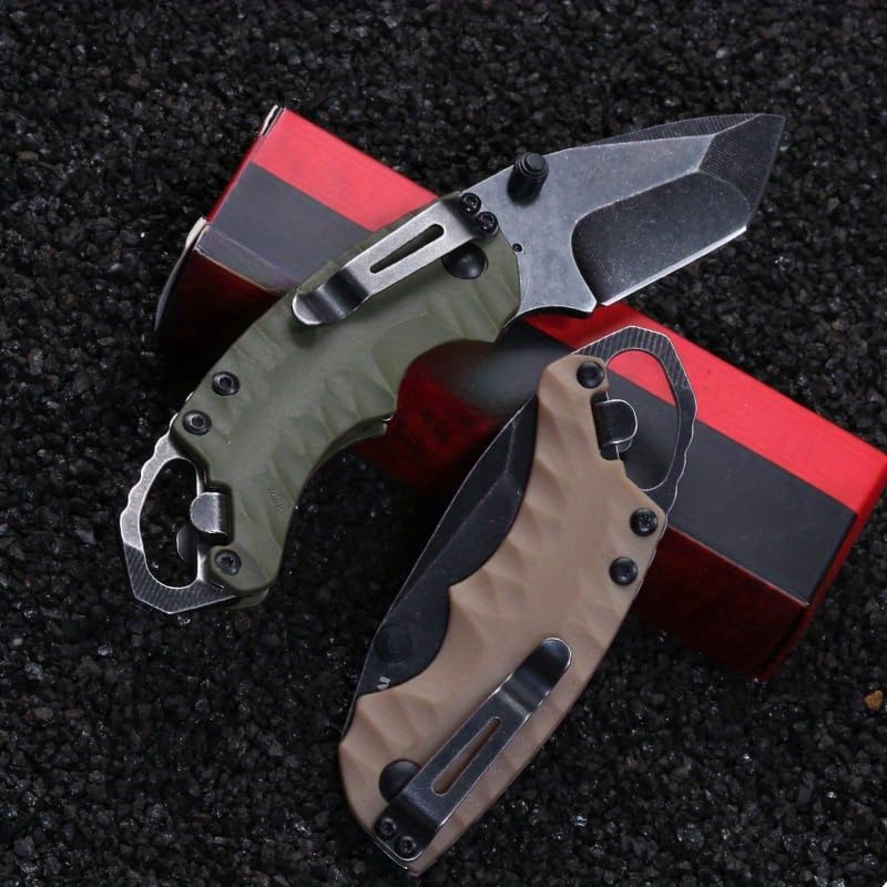 Kershaw 8750 Folding Pocket Knife - 8Cr13MoV Tanto Blade with Dual Thumbstuds EDC
