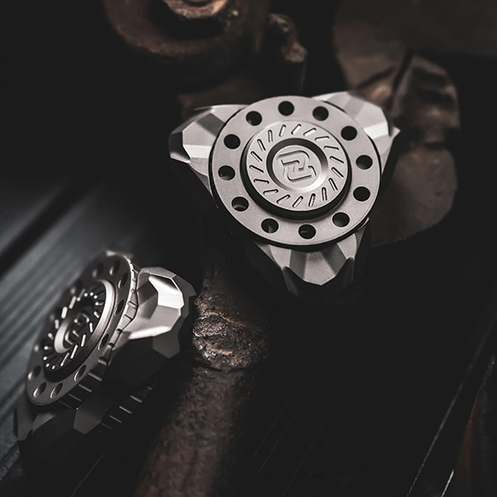 Melody Twister Titanium Fidget Spinner - Dual-Axis Design with Steel Balls & Industrial Style