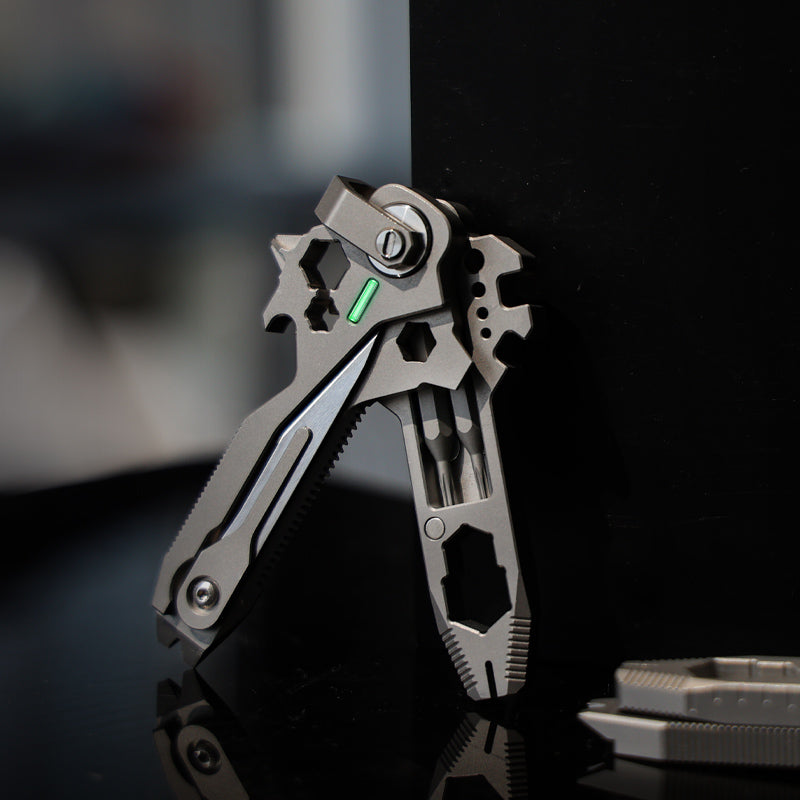 KeyMaster 2.0 Titanium EDC Multi-Tool - 18-in-1 with Screwdrivers, Wrenches & Pry Tips