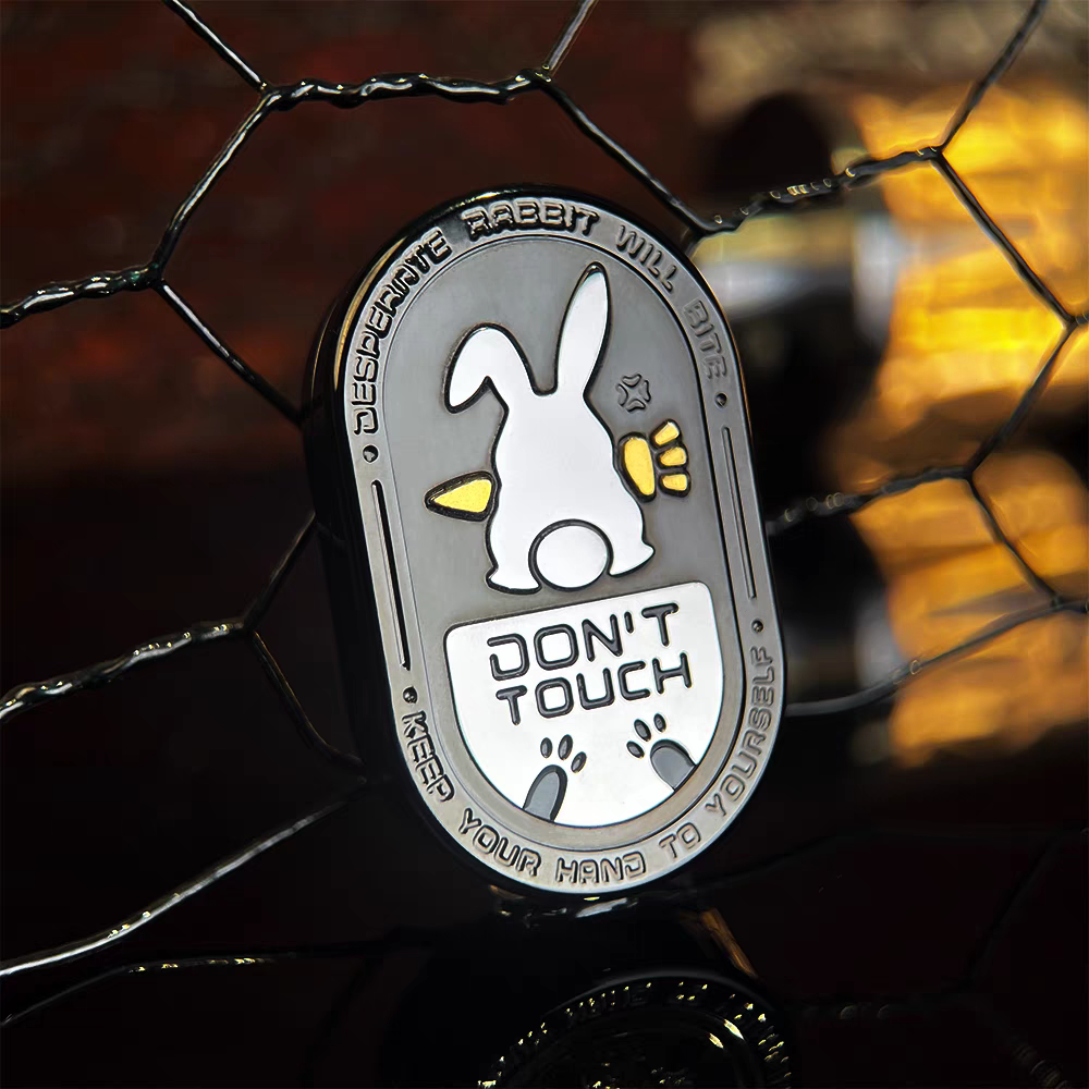 Fidget Slider Stainless Steel Bunny Engraving Ding Sound Multi-Directional EDC Stress Relief ADHD