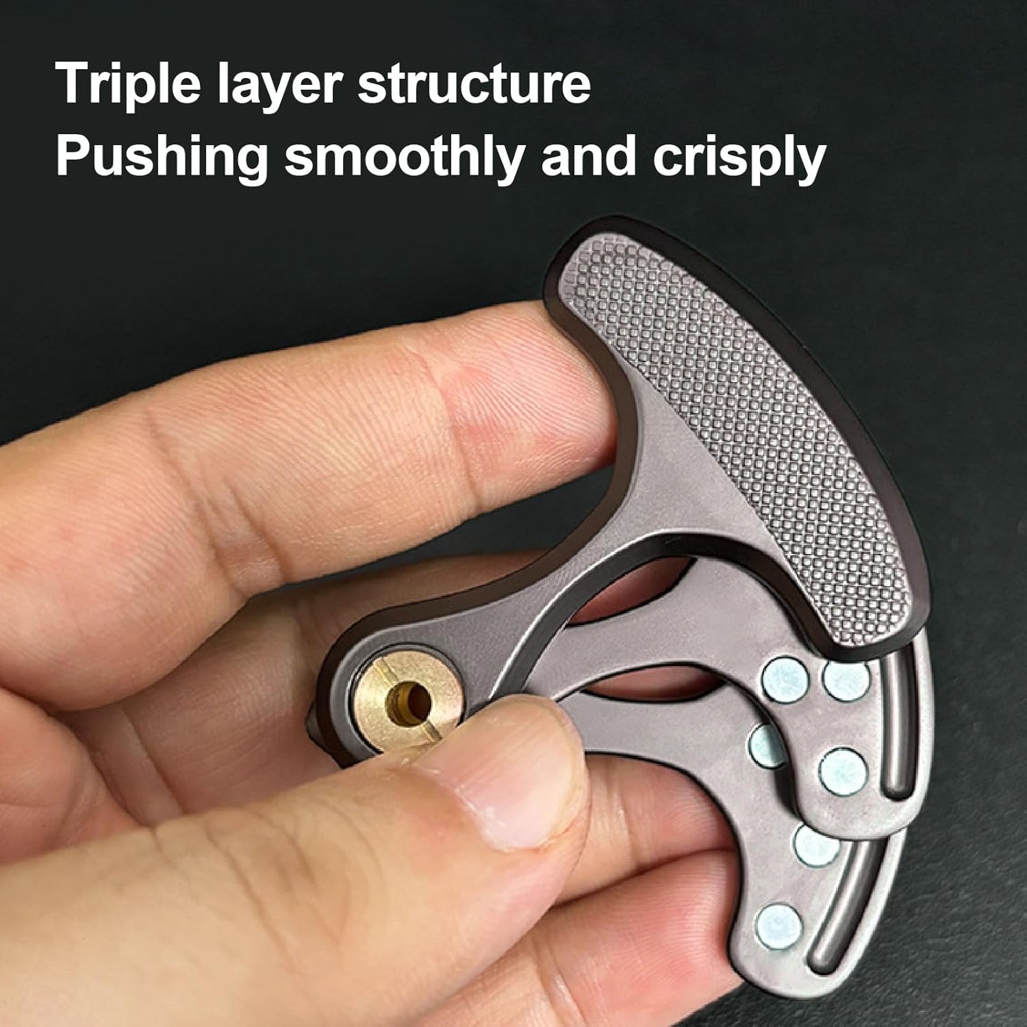 Fidget Slider – KnuckleSnap Metal EDC Stress Relief Focus Toy Black Silver