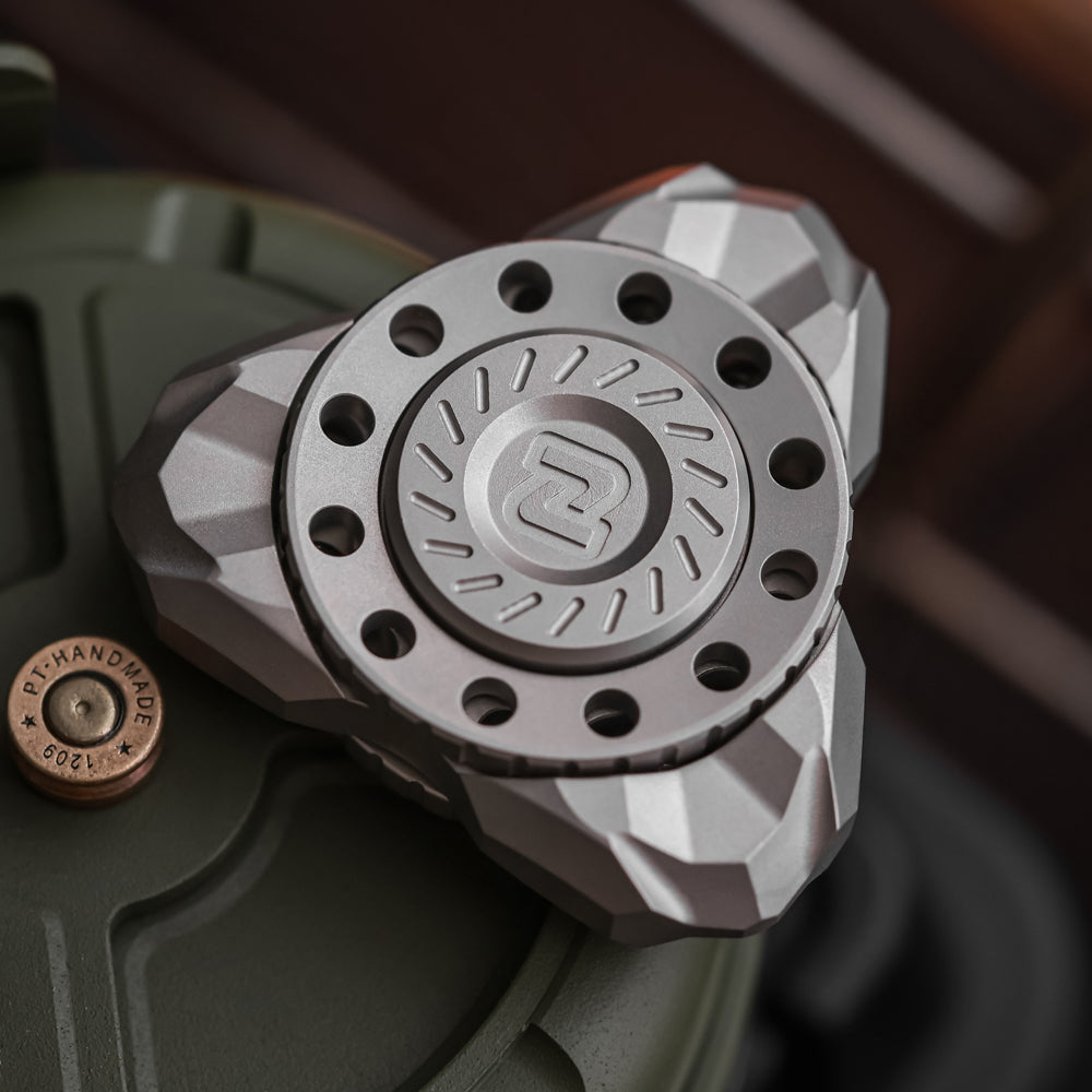 Melody Twister Titanium Fidget Spinner - Dual-Axis Design with Steel Balls & Industrial Style