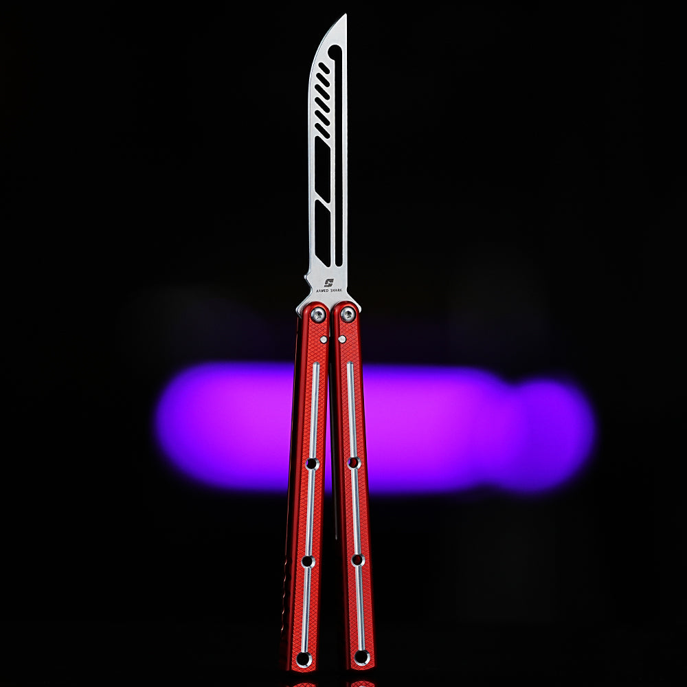 Balisong Trainer Krake Raken V3 - Armed Shark Butterfly Knife 7075 Aluminum 36 Colors
