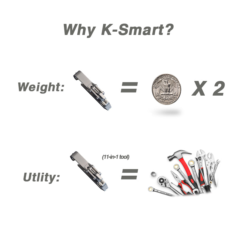 K-Smart Keychain 1.0 Titanium Multi-Tool - 11-in-1 with Quick-Release Mechanism EDC