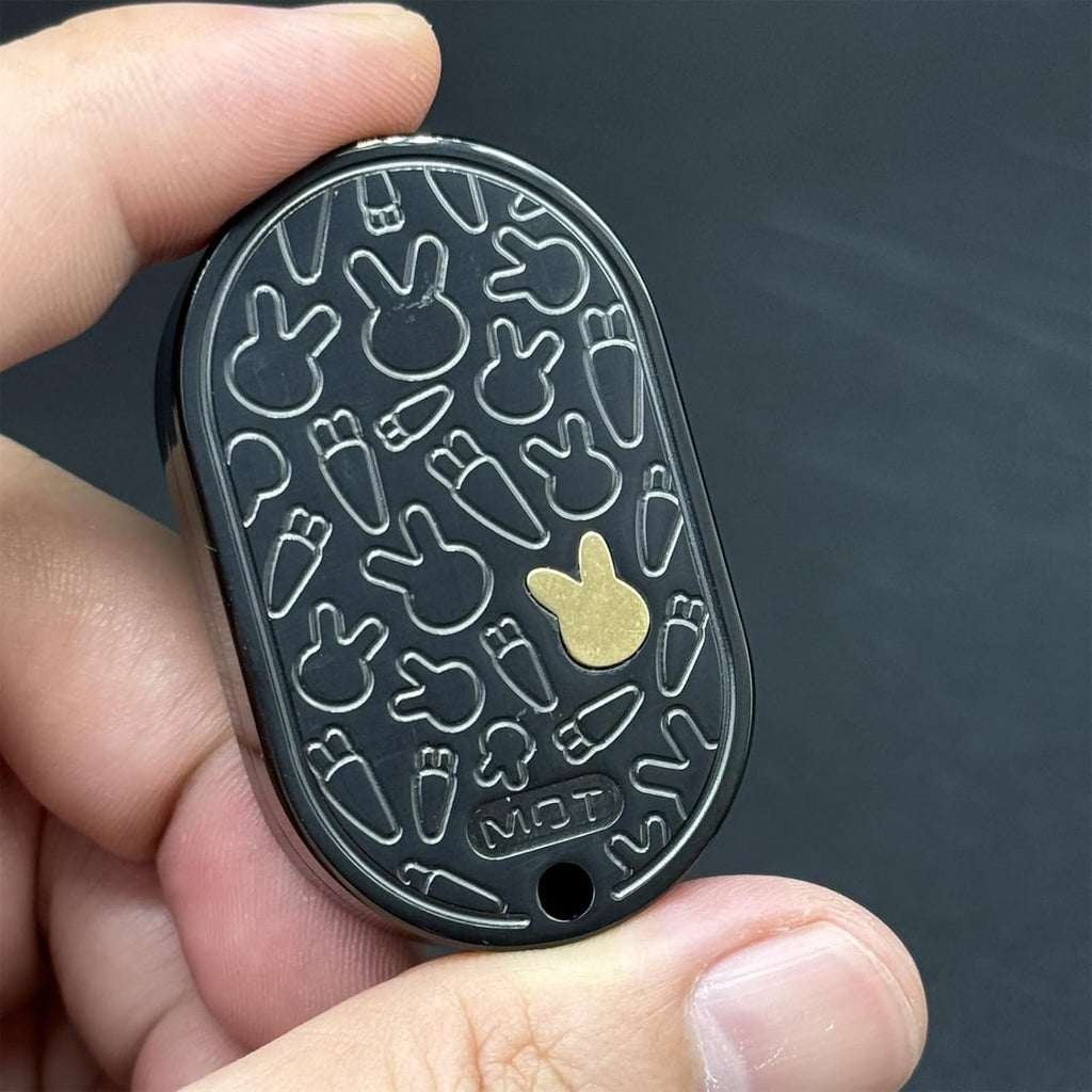 Fidget Slider Stainless Steel Bunny Engraving Ding Sound Multi-Directional EDC Stress Relief ADHD