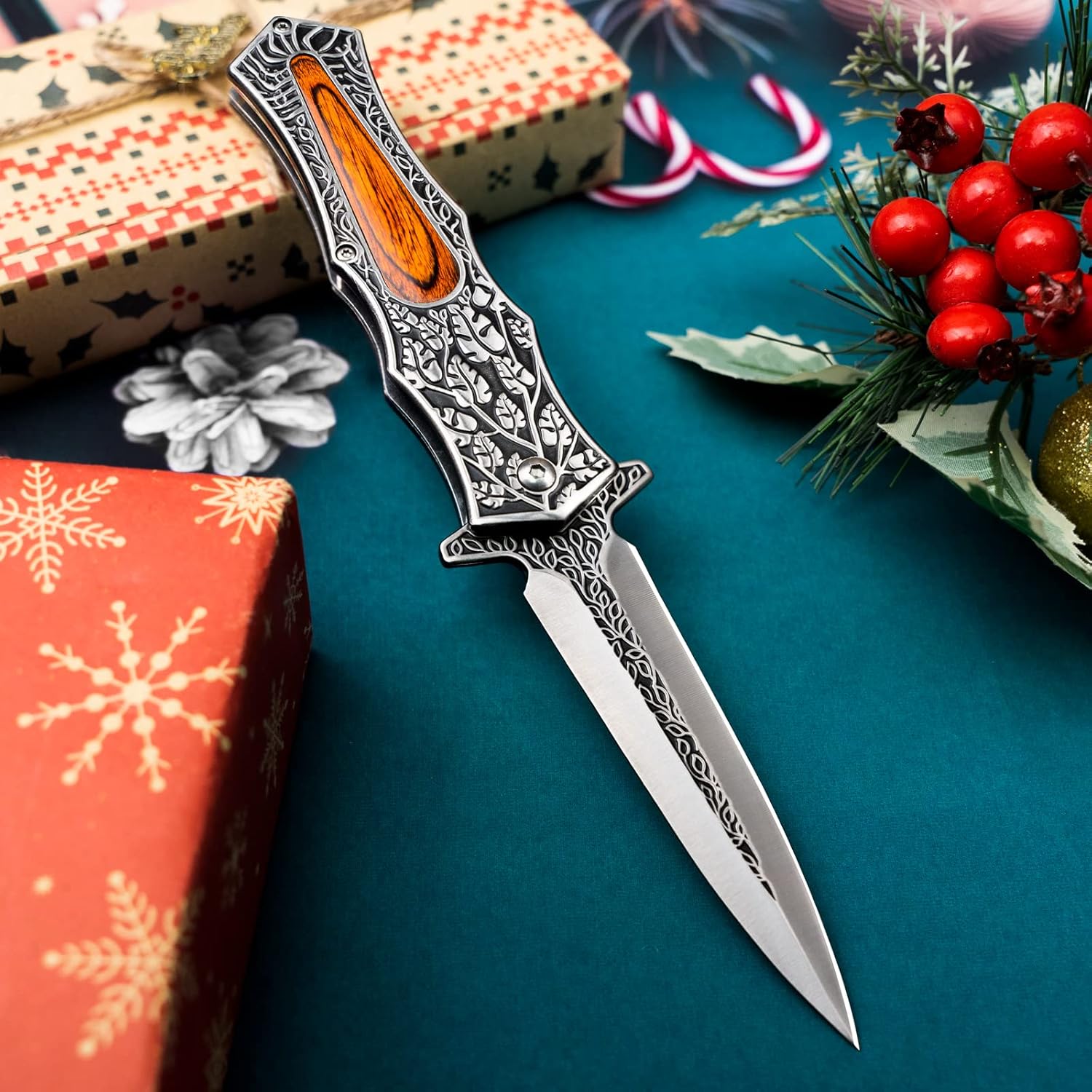Pocket Knife Japanese Engraving One Hand Opening Liner Lock Stainless Steel EDC Collector