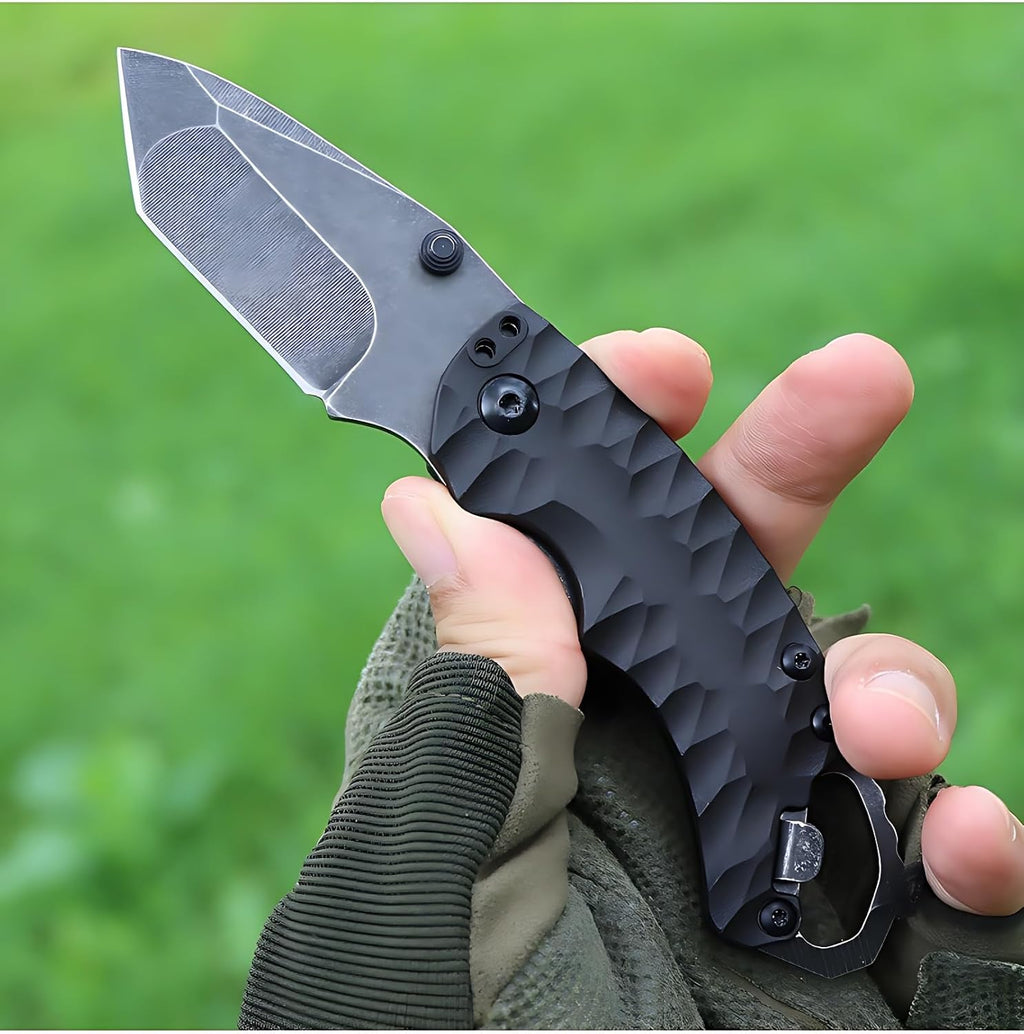 Kershaw 8750 Folding Pocket Knife - 8Cr13MoV Tanto Blade with Dual Thumbstuds EDC