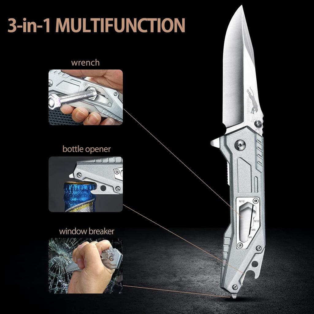 Leopard's Edge Stainless Steel Multipurpose Pocket Knife - Ergonomic Design EDC