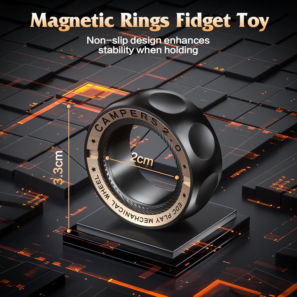 RelaxiSpin Magnetic Fidget Rings - Stainless Steel & Brass Spinner Rings