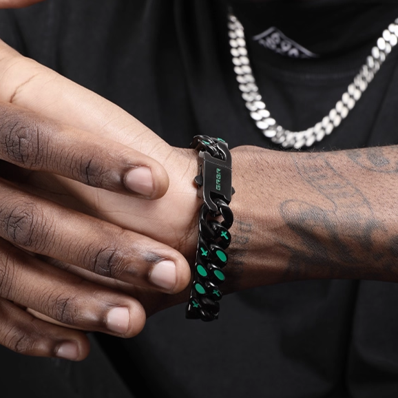 VortexLink Cuban Bracelet | Dual-Sided Titanium Steel | Reversible Design