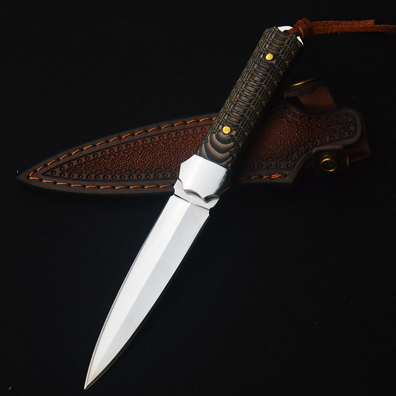 Artisan Damascus Fixed Blade Knife - G10 Handle EDC