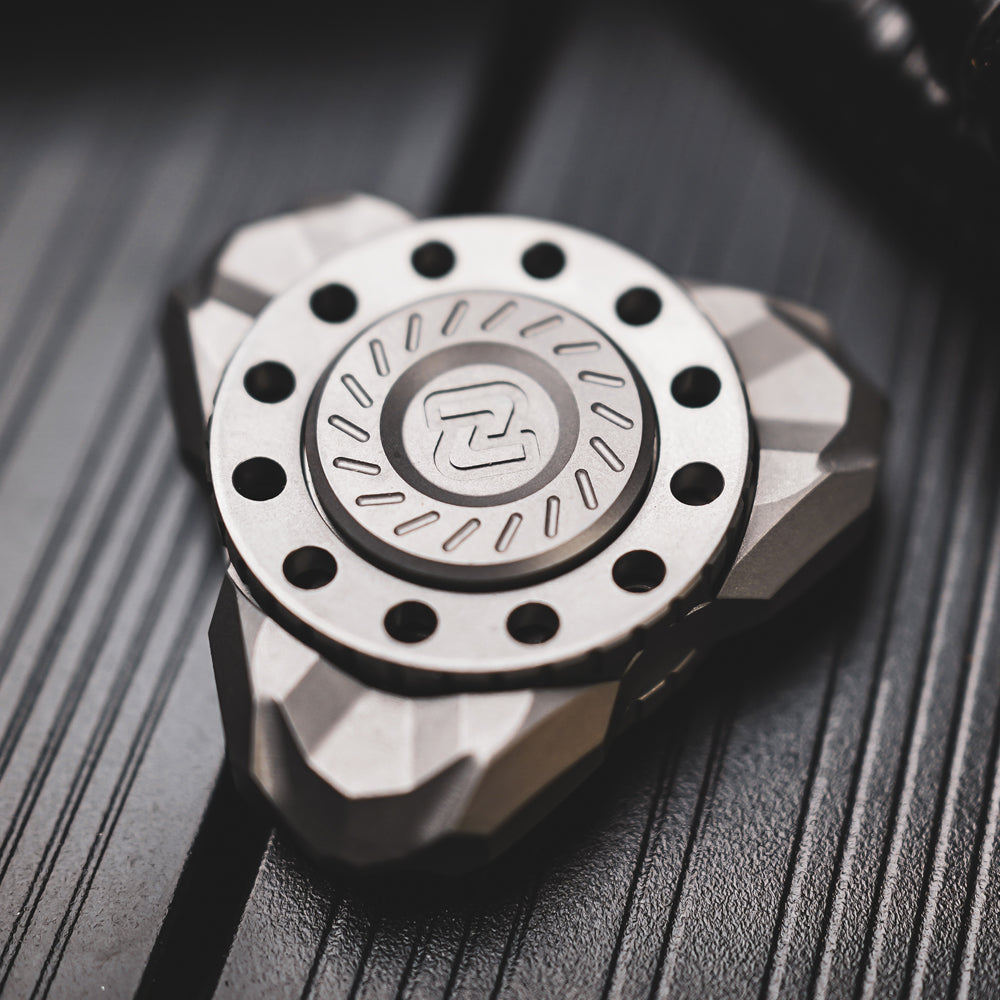 Melody Twister Titanium Fidget Spinner - Dual-Axis Design with Steel Balls & Industrial Style