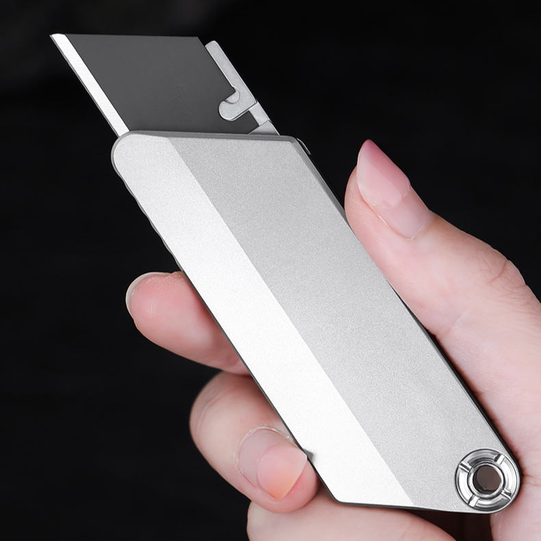 TiFlex TC4 Titanium EDC Utility Knife - One-Handed Quick-Change Blade with Flip Action