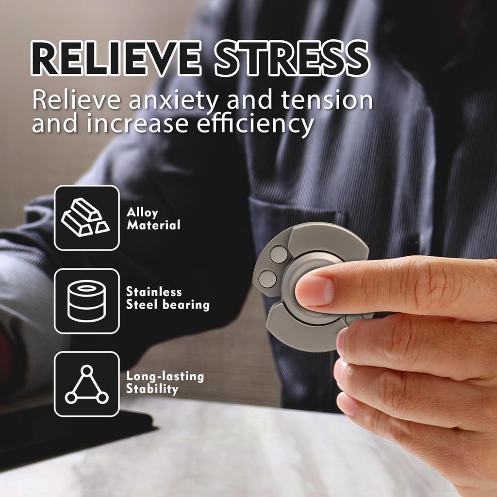 TripleFlow 3-in-1 Metal Fidget Spinner - Multi-Function EDC Focus Tool