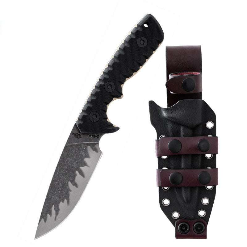 Tiger Edge A8 Tactical Fixed Blade Knife - Tiger-Pattern Steel 60 HRC with G10 Handle