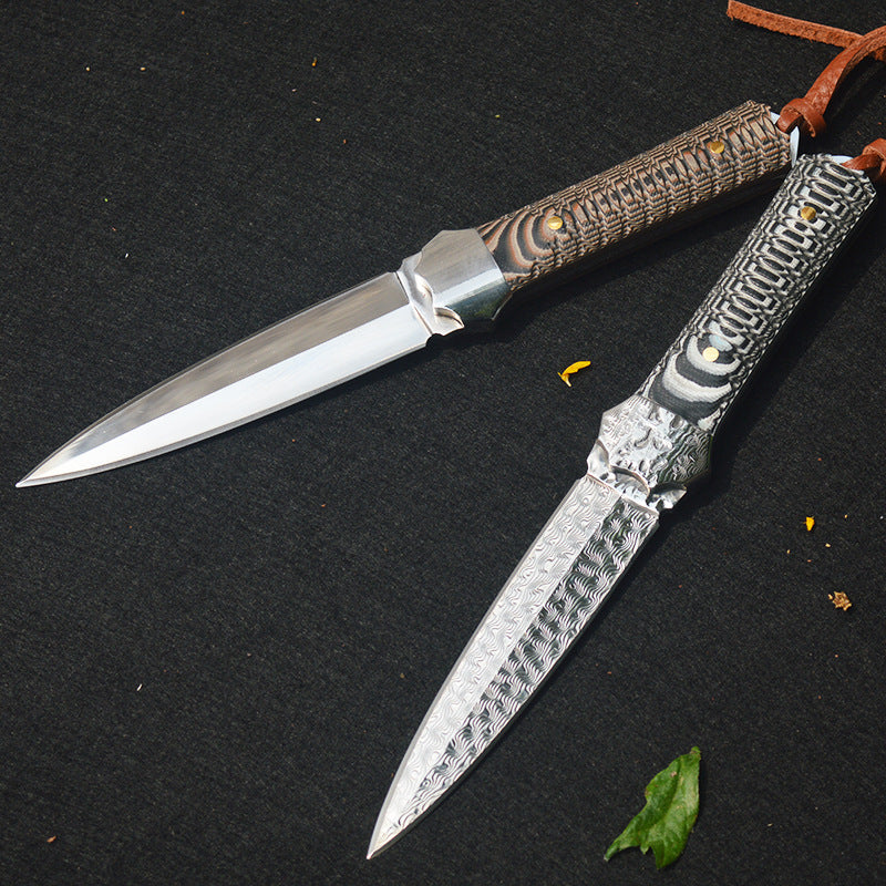 Artisan Damascus Fixed Blade Knife - G10 Handle EDC