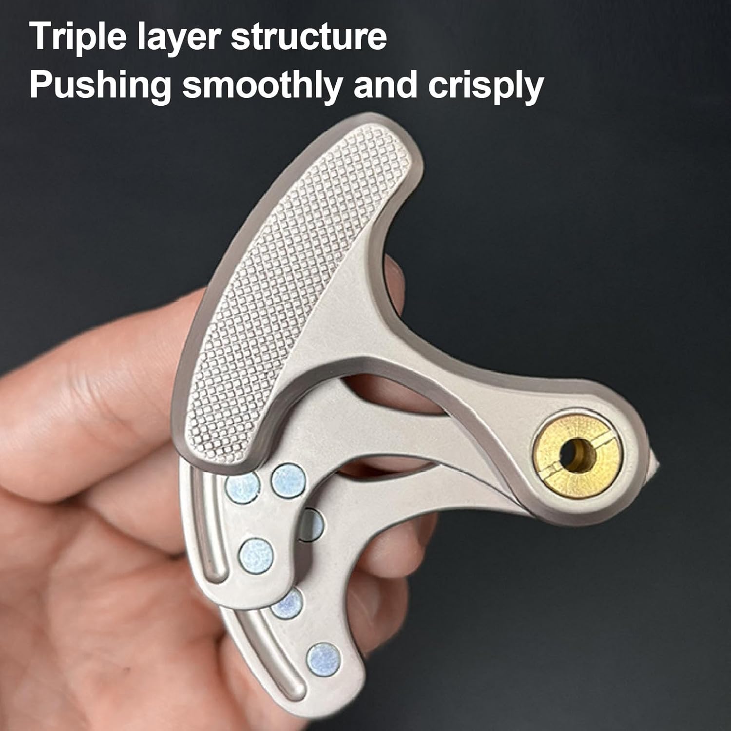 Fidget Slider – KnuckleSnap Metal EDC Stress Relief Focus Toy Black Silver