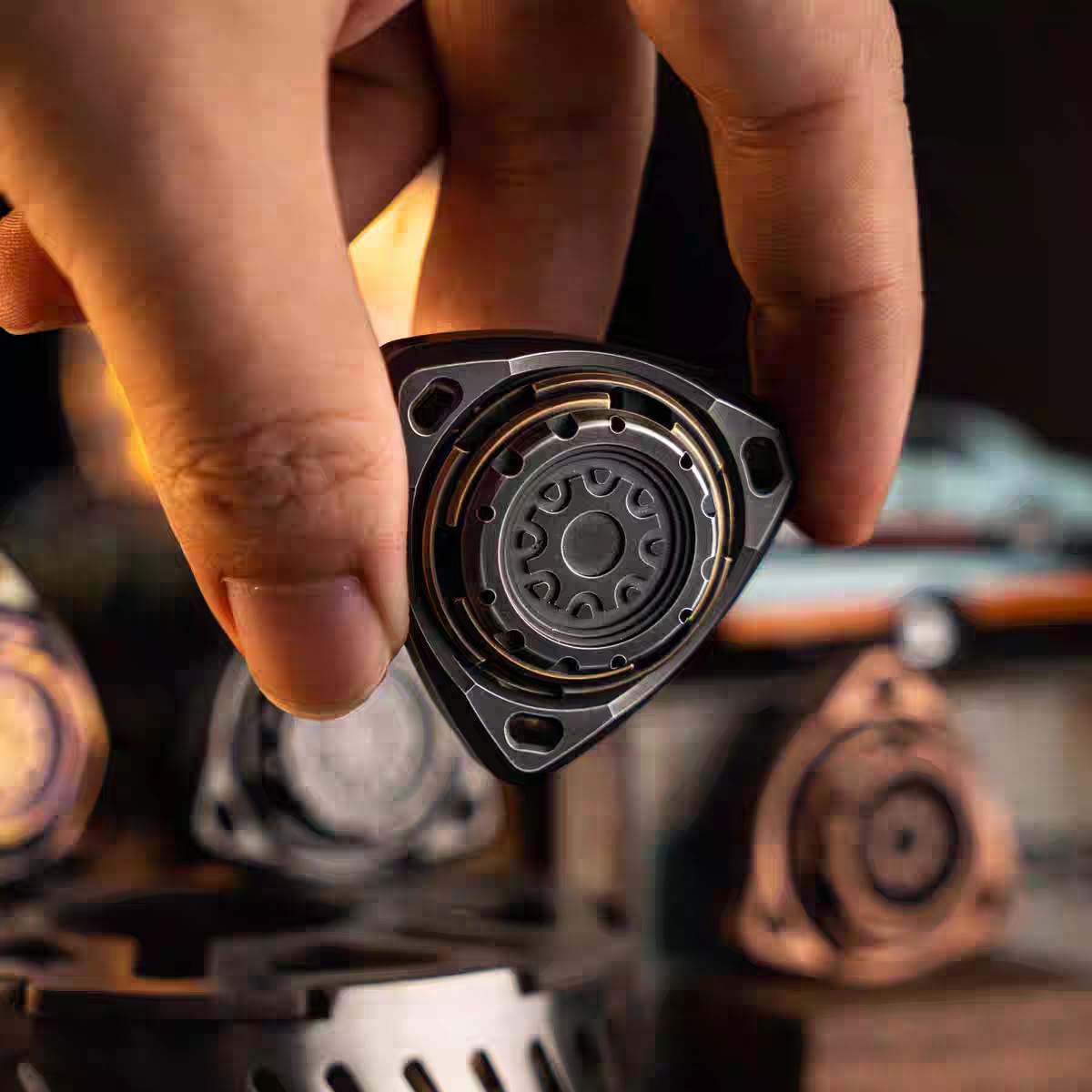 Stainless Steel Dual-Ring Fidget Spinner - Roaring Sound EDC
