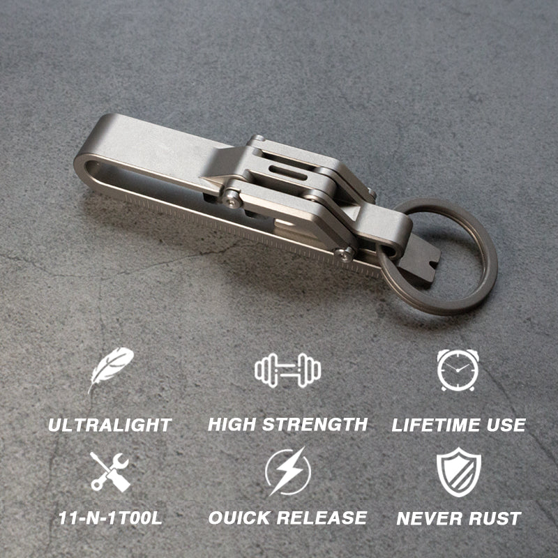 K-Smart Keychain 1.0 Titanium Multi-Tool - 11-in-1 with Quick-Release Mechanism EDC