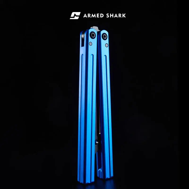 Squiddy V2 Balisong Trainer - Armed Shark 6061 Aluminum Butterfly Knife Fast Flipper