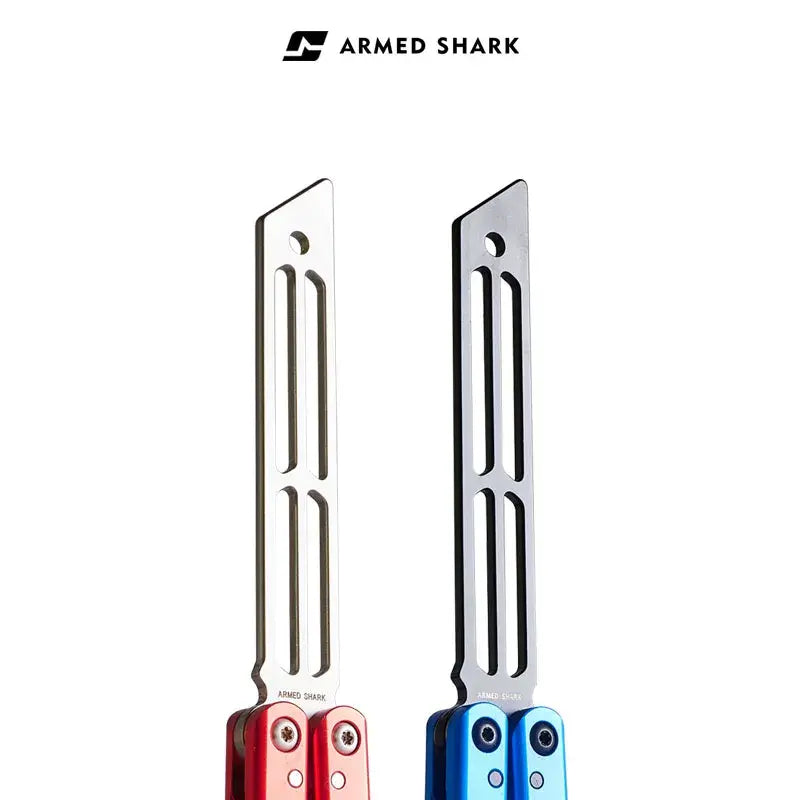 Squiddy V2 Balisong Trainer - Armed Shark 6061 Aluminum Butterfly Knife Fast Flipper
