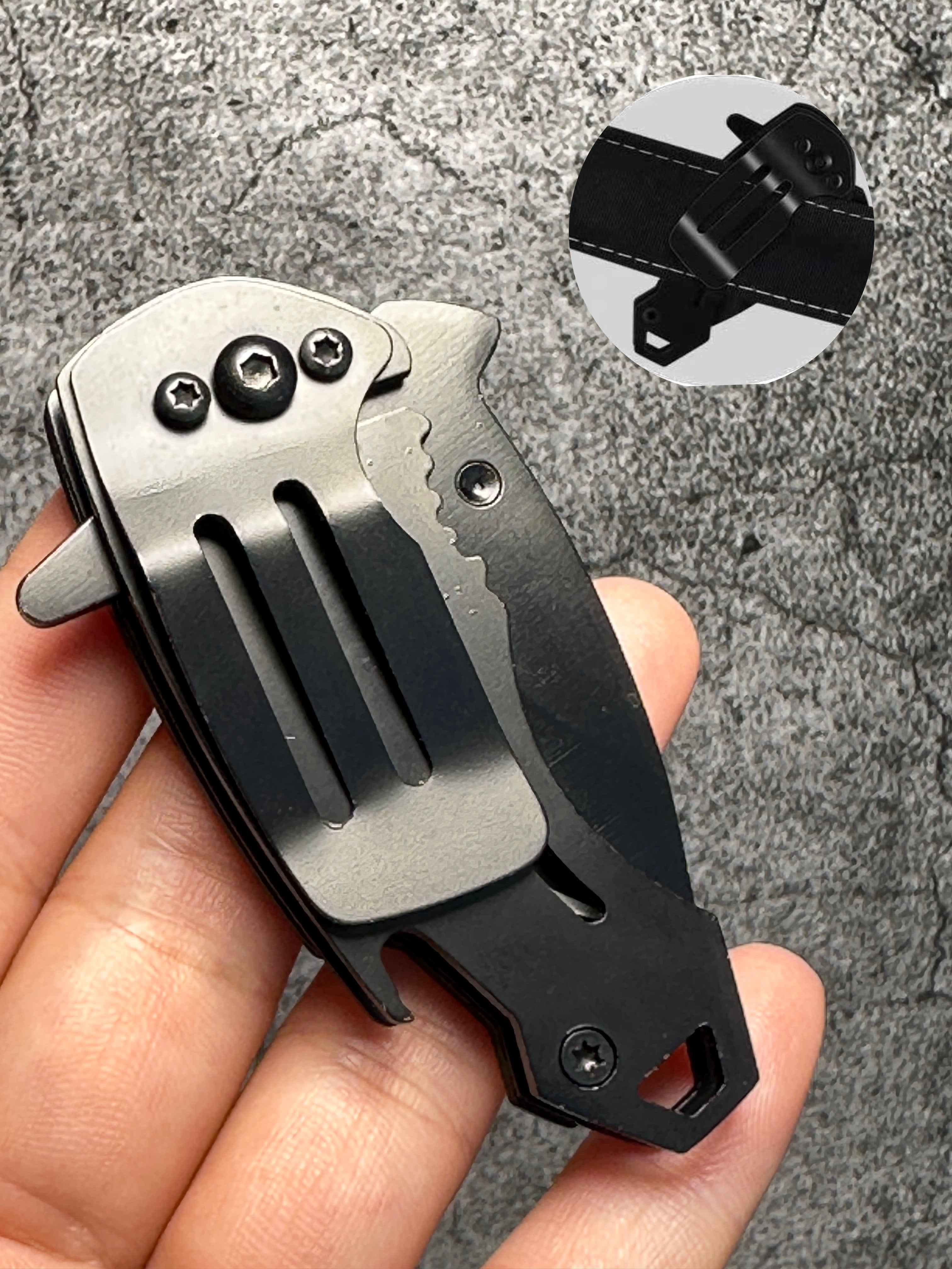 Shark Fang Mini Folding Knife - Stainless Steel Keychain EDC Utility Knife