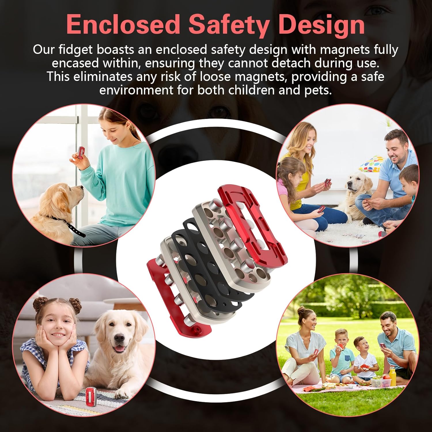 Fidget Slider Alloy CNC Engraved Magnetic Sound Blade EDC Stress Relief ADHD Anxiety