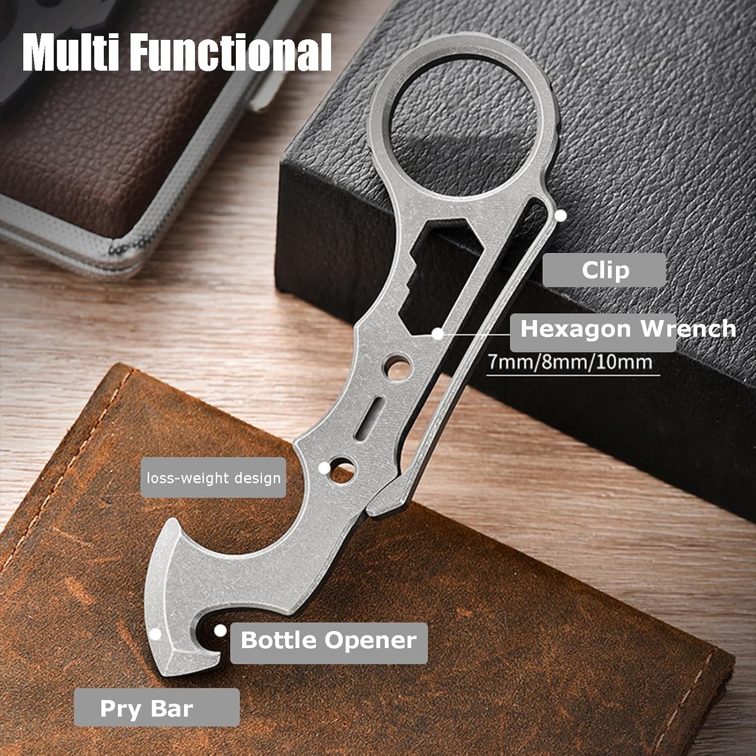 TitanSpike Titanium Multi-Tool Card - Crowbar, Wrenches & Bottle Opener EDC