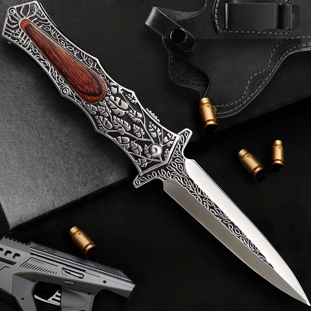 Pocket Knife Japanese Engraving One Hand Opening Liner Lock Stainless Steel EDC Collector