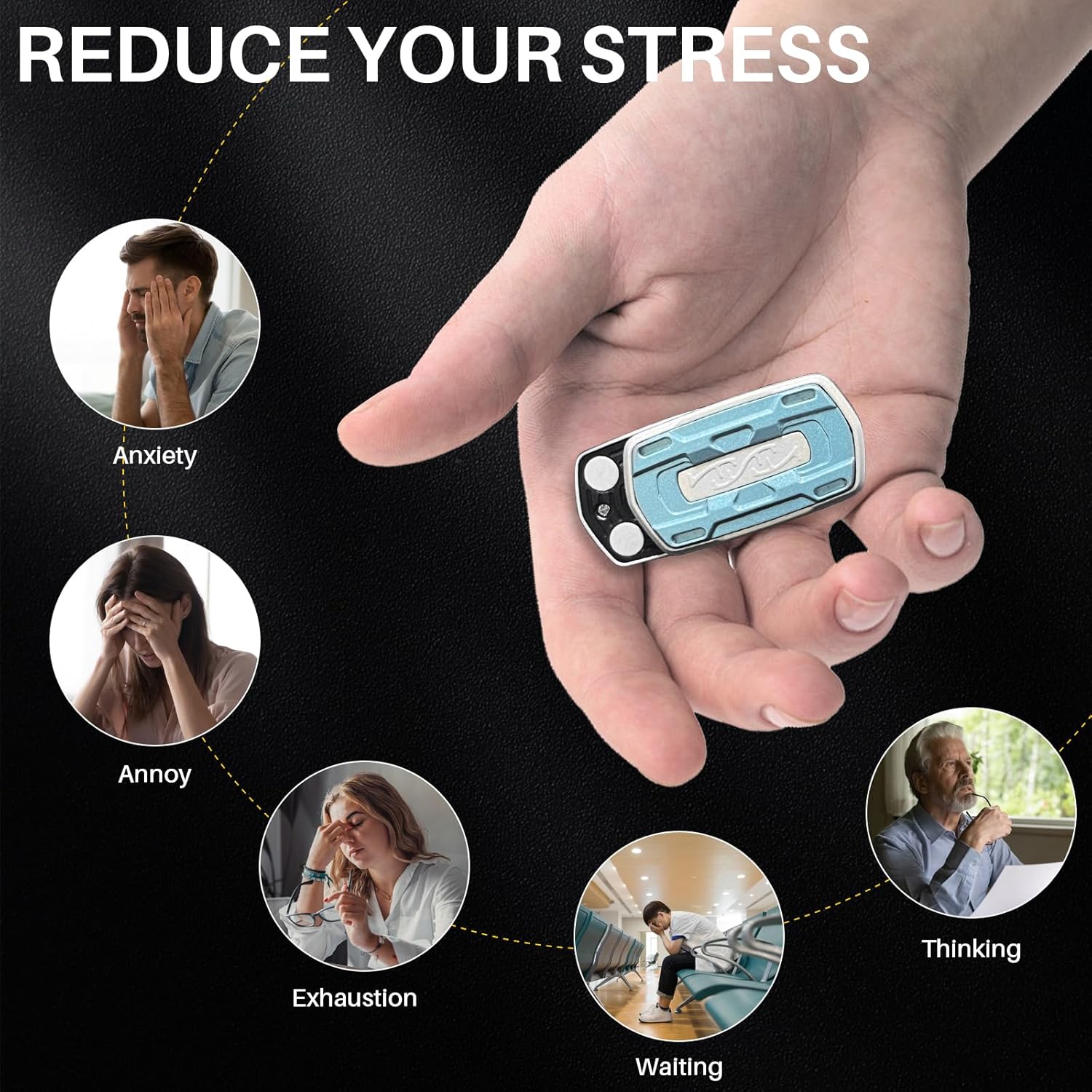 Fidget Slider Alloy CNC Engraved Magnetic Sound Blade EDC Stress Relief ADHD Anxiety