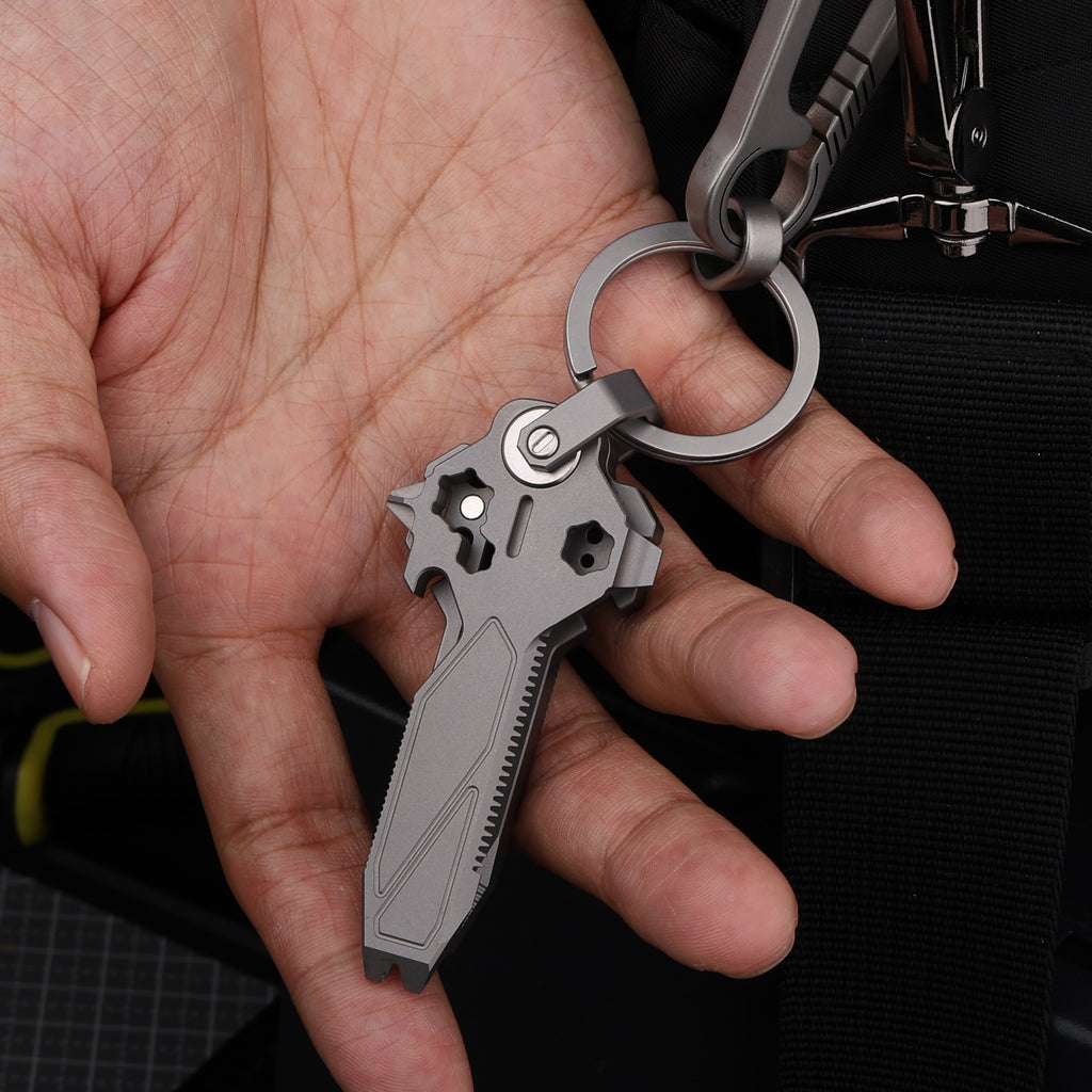 KeyMaster 2.0 Titanium EDC Multi-Tool - 18-in-1 with Screwdrivers, Wrenches & Pry Tips