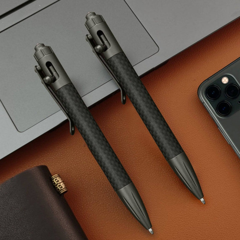 Tactical Pen Carbon Fiber Bolt-Action – Tungsten Steel Glass Breaker EDC Pen