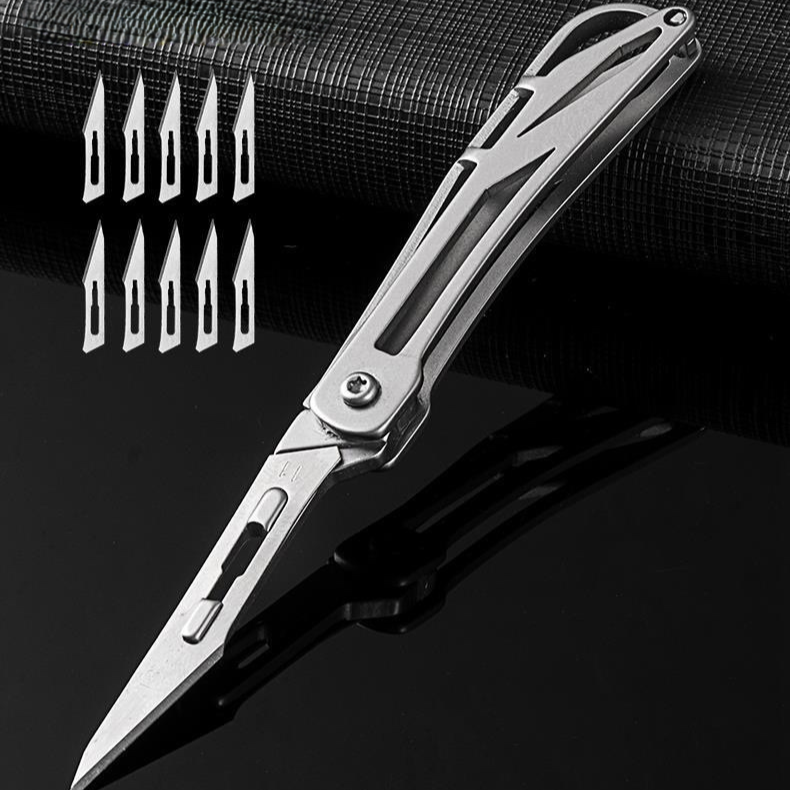 SharpFlex Steel Utility Knife - Pocket EDC with Replaceable No. 11 Surgical Blade