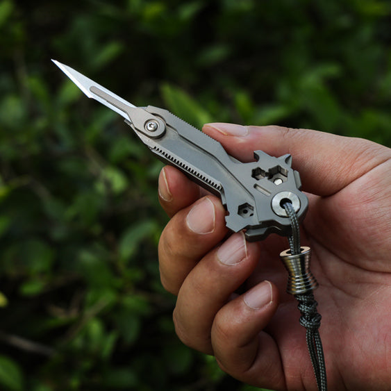 KeyMaster 2.0 Titanium EDC Multi-Tool - 18-in-1 with Screwdrivers, Wrenches & Pry Tips