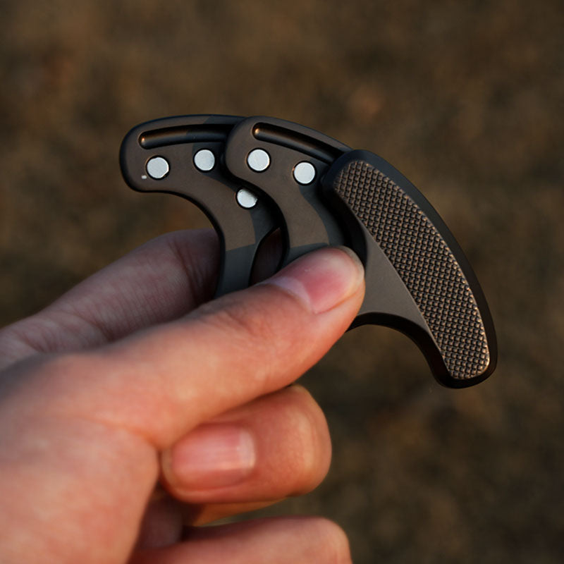 Fidget Slider – KnuckleSnap Metal EDC Stress Relief Focus Toy Black Silver