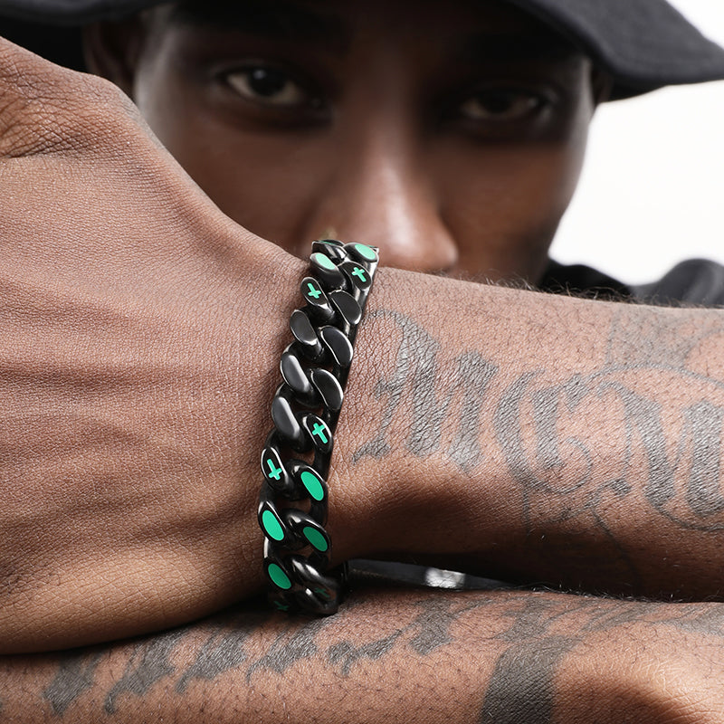 VortexLink Cuban Bracelet | Dual-Sided Titanium Steel | Reversible Design