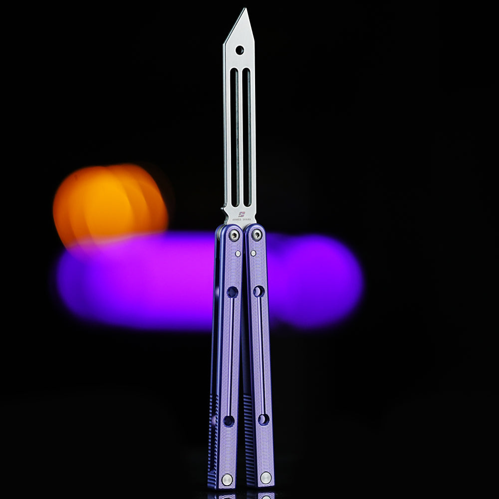 Squidtrainer V4 Balisong Trainer - Armed Shark 7075 Aluminum Butterfly Knife Flipper