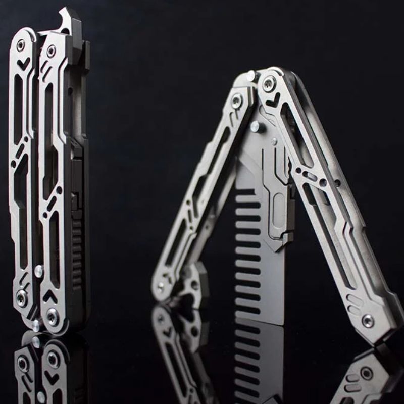 Balisong Trainer Titanium Butterfly Knife Flipping EDC Training Utility Balisong