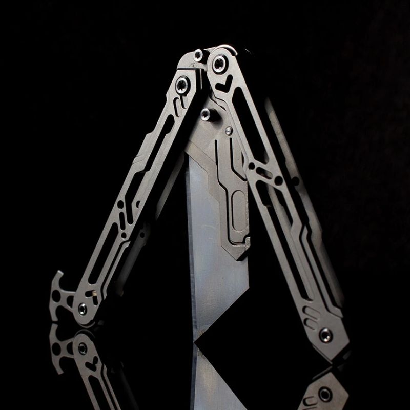 Balisong Trainer Titanium Butterfly Knife Flipping EDC Training Utility Balisong
