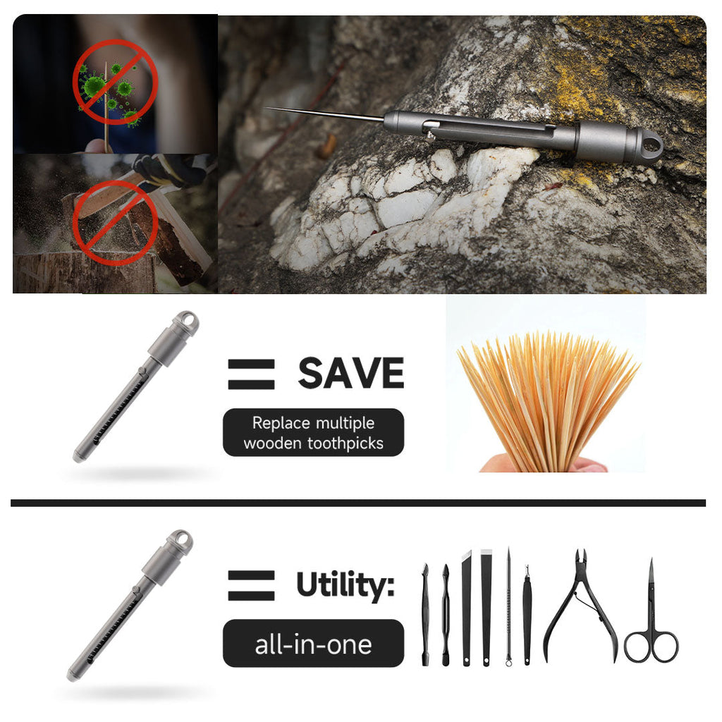 AcePick Titanium Quick-Release Toothpick & Multi-Tool - EDC Keychain