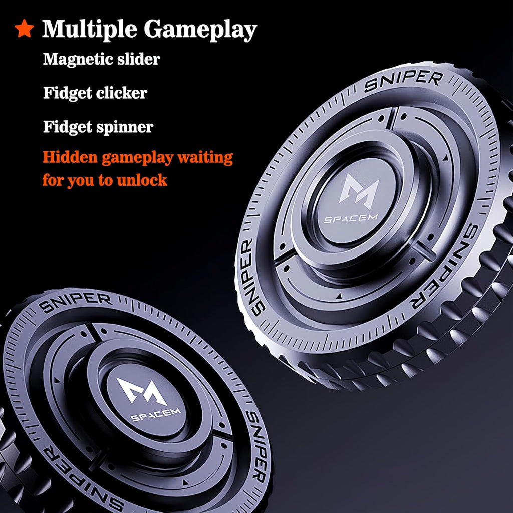 TriVortex 3-in-1 Stainless Steel Fidget Slider - Premium CNC Aluminum EDC Spinner