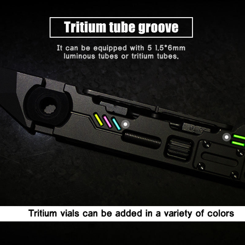 PryMax 2.0 Titanium All-in-1 Multi-Function Pry Bar - GR5 with 12 Tools & 5 Tritium Slots EDC