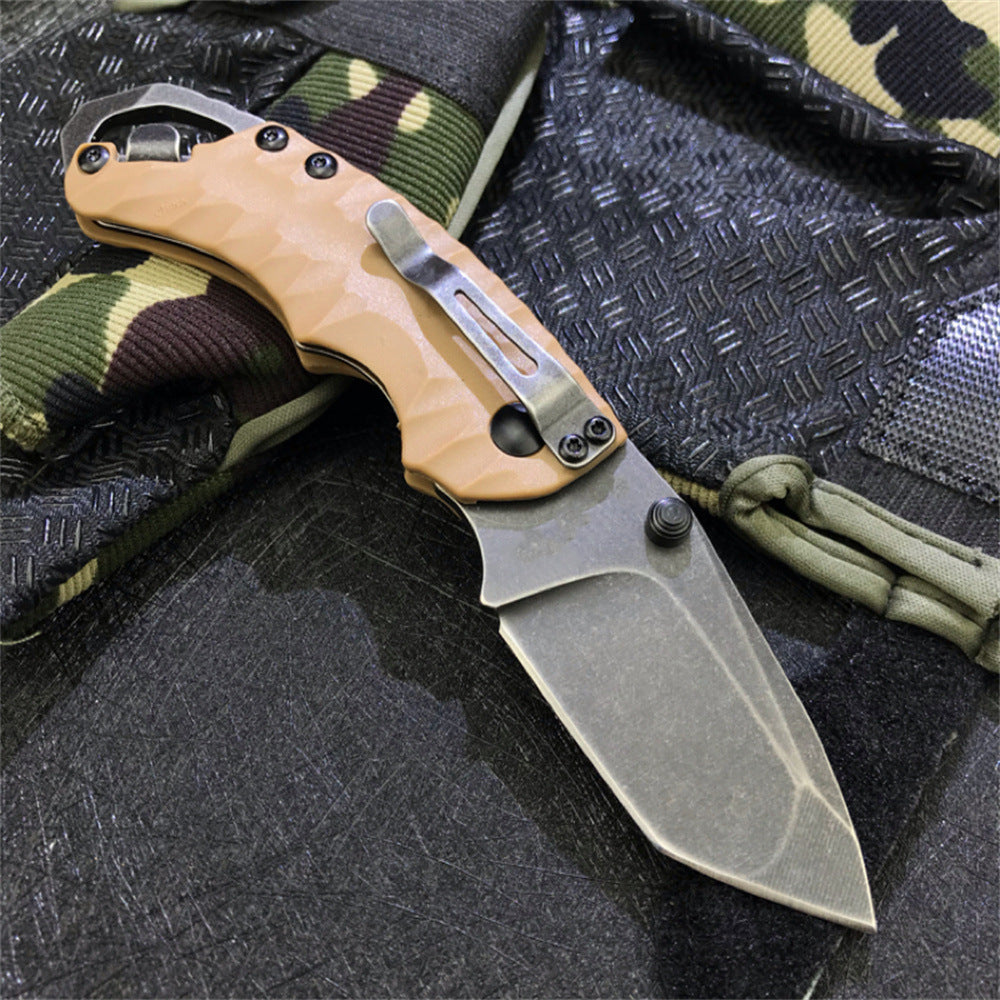 Kershaw 8750 Folding Pocket Knife - 8Cr13MoV Tanto Blade with Dual Thumbstuds EDC