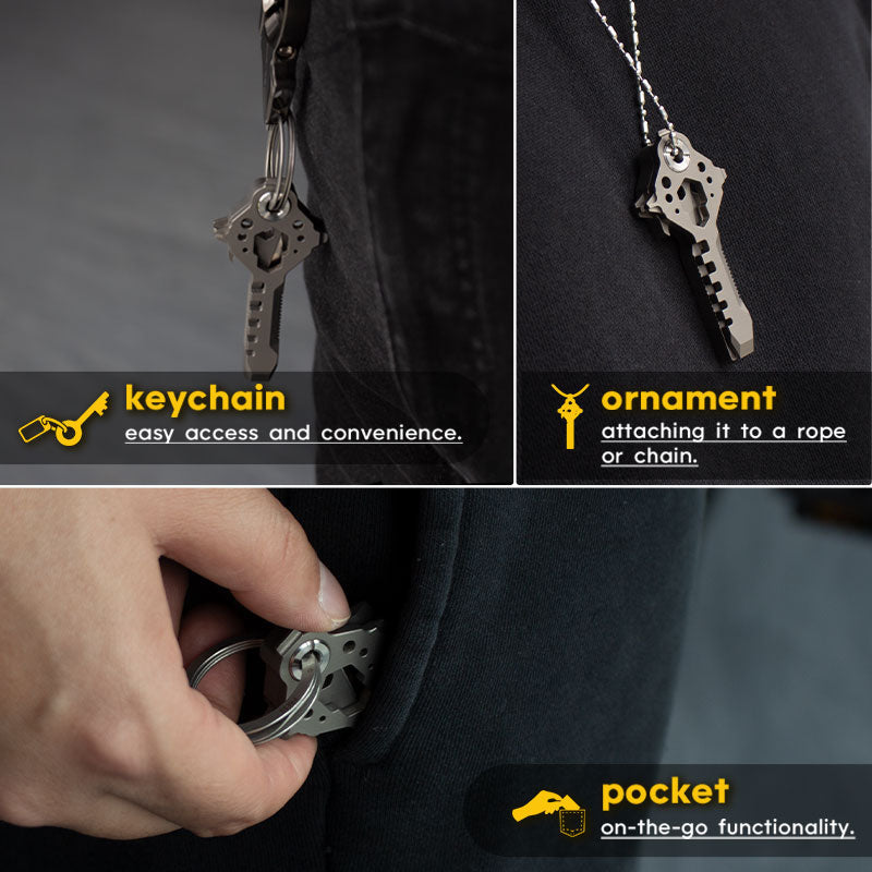 Keymaster Titanium 12-in-1 EDC Multi-Tool - Compact Versatile Design