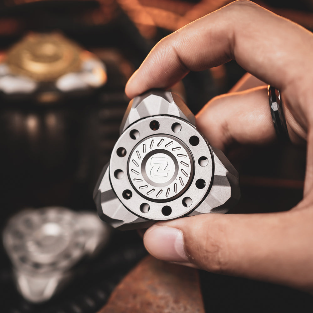 Melody Twister Titanium Fidget Spinner - Dual-Axis Design with Steel Balls & Industrial Style