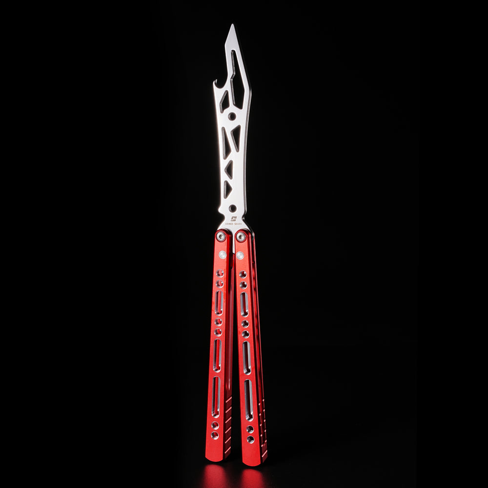 Butterfly Trainer Knife Armed Shark Pike - 7075 Aluminum Balisong Flipper Mirror Polish